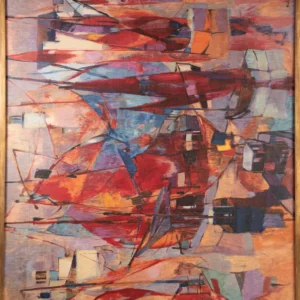Tableau abstrait contemporain "Le Guilvinec" Claude Schurr