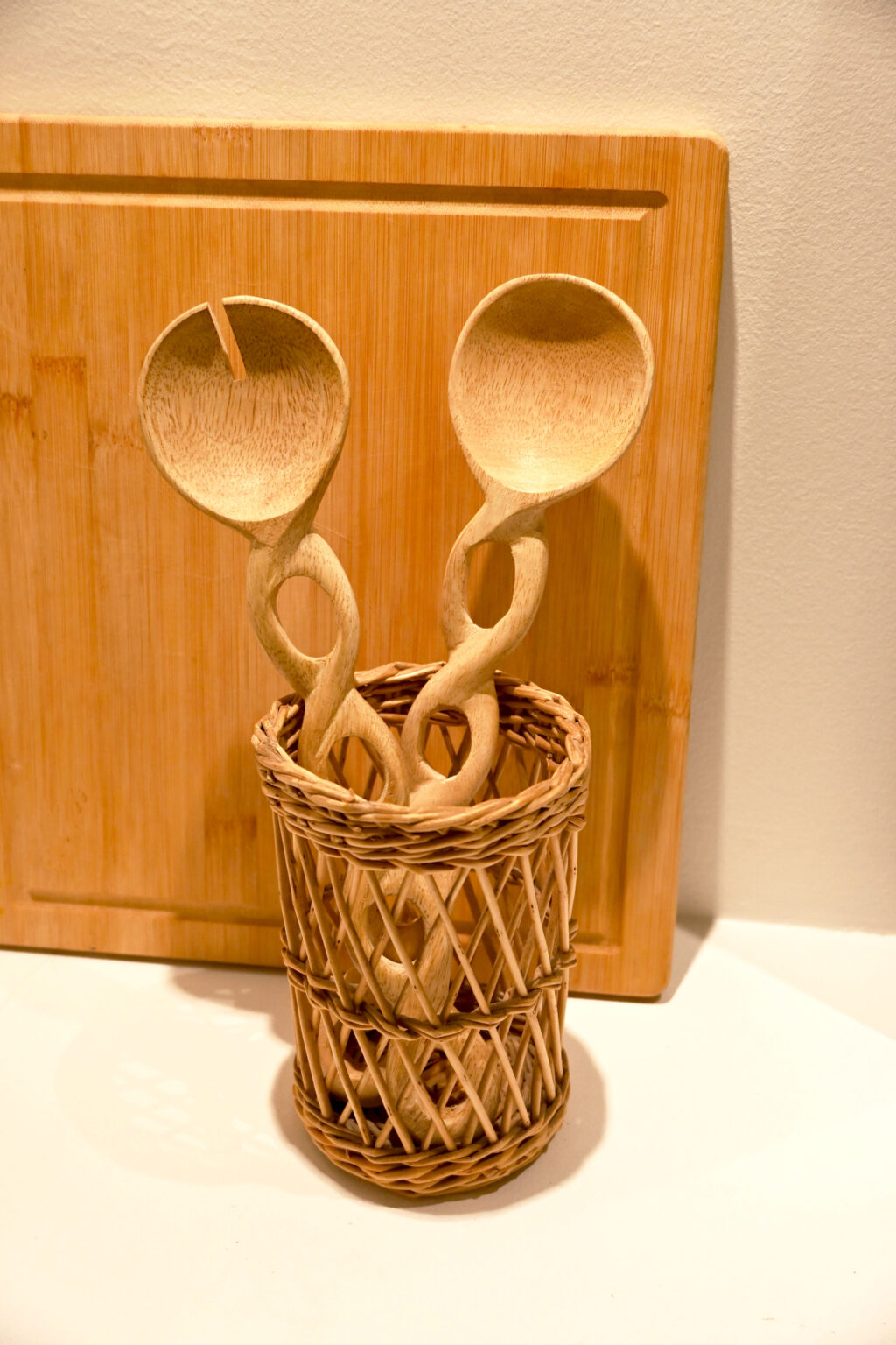 Couverts à salade en bois naturel