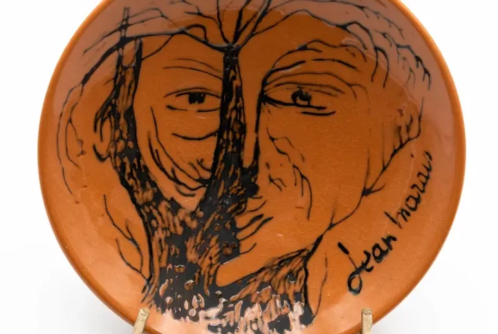 Coupelle en céramique, Jean Marais, coupelle sur pied