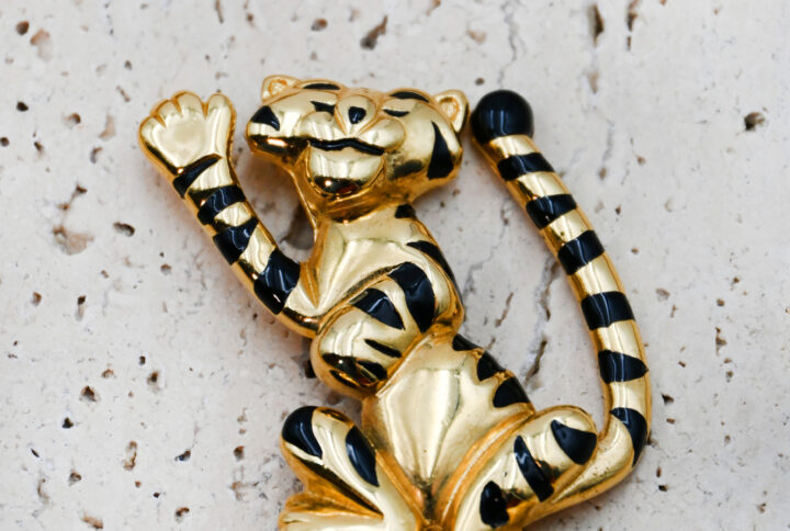 Broche Carven, broche vintage, broche panthère, broche tigre