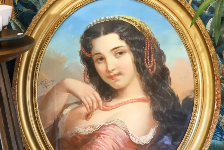 Tableau pastel, tableau de femme