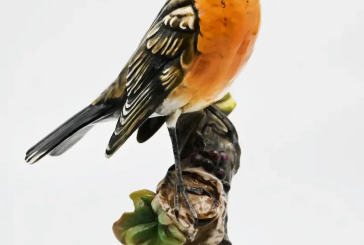 Oiseau en porcelaine, figurine oiseau, décor oiseau